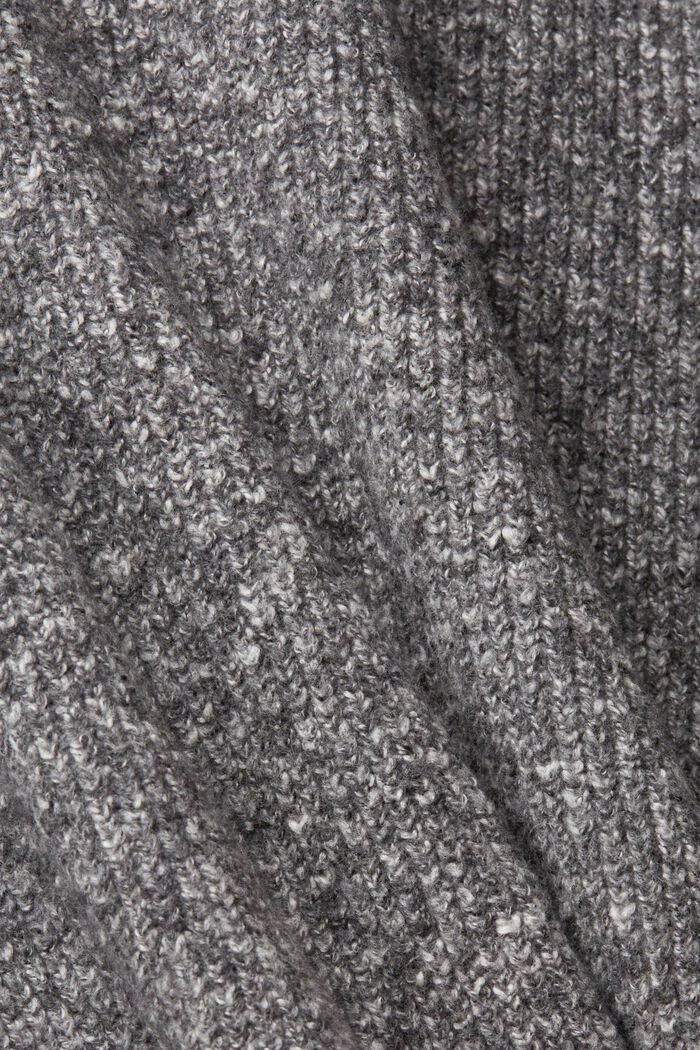 Textured knit dress with wool, GUNMETAL, detail image number 5