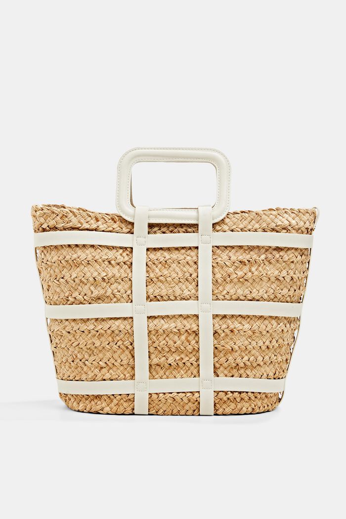 Straw shopper, OFF WHITE, overview