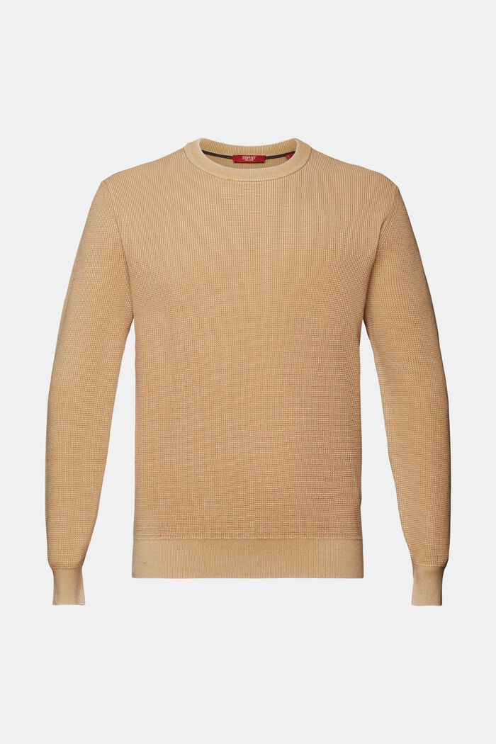 Basic crewneck jumper, 100% cotton, BEIGE, detail image number 5