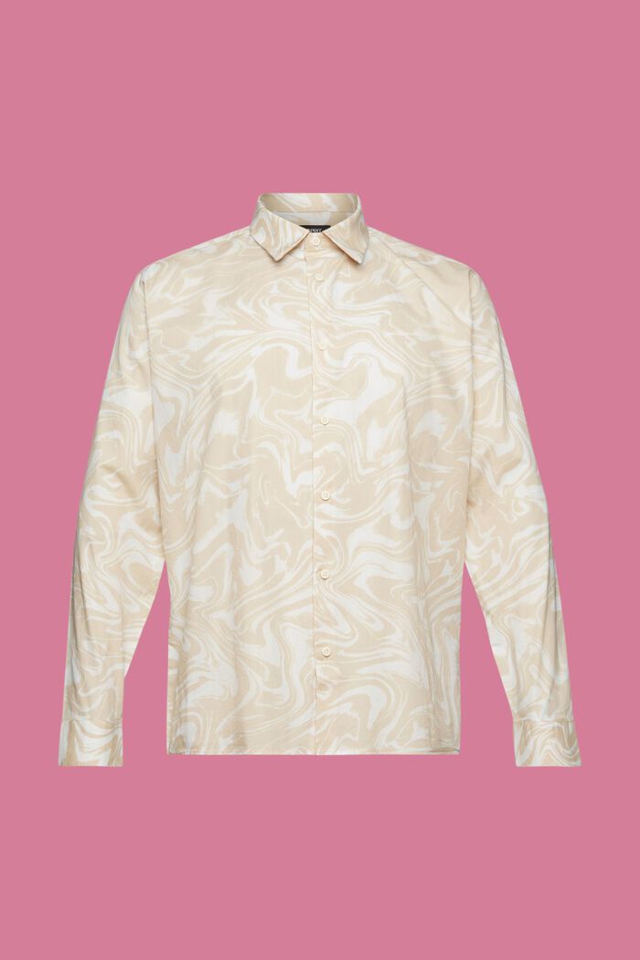 Shirt with wavy retro print, OFF WHITE, detail image number 5