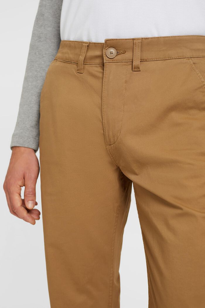 Straight chinos in organic cotton, CAMEL, detail image number 4