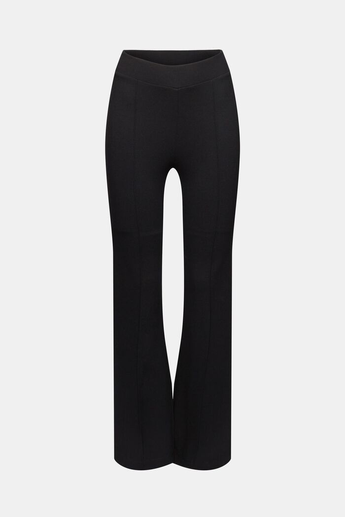 Knitted Straight Leg Pants, BLACK, detail image number 6