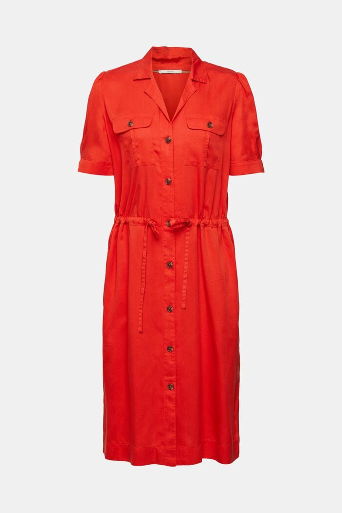 Drawstring dress, TENCEL™, ORANGE RED, detail image number 6