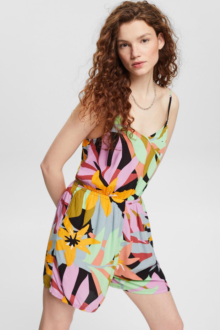 Colourfully patterned playsuit, BLACK, detail image number 6