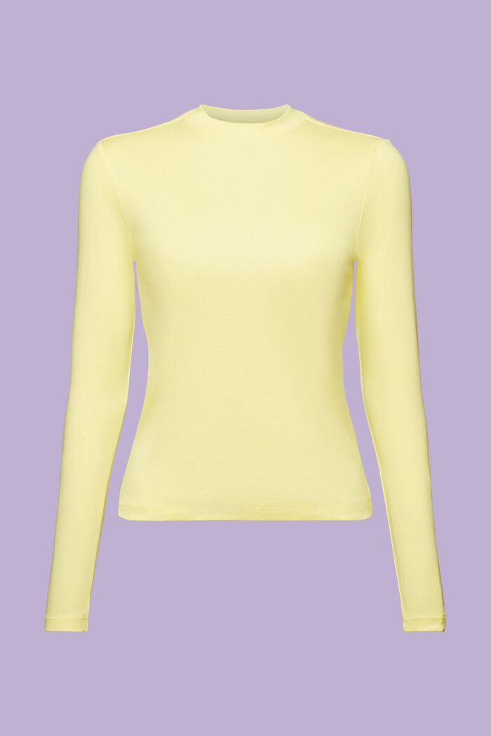 Cotton Jersey Longsleeve Top, PASTEL YELLOW, detail image number 6