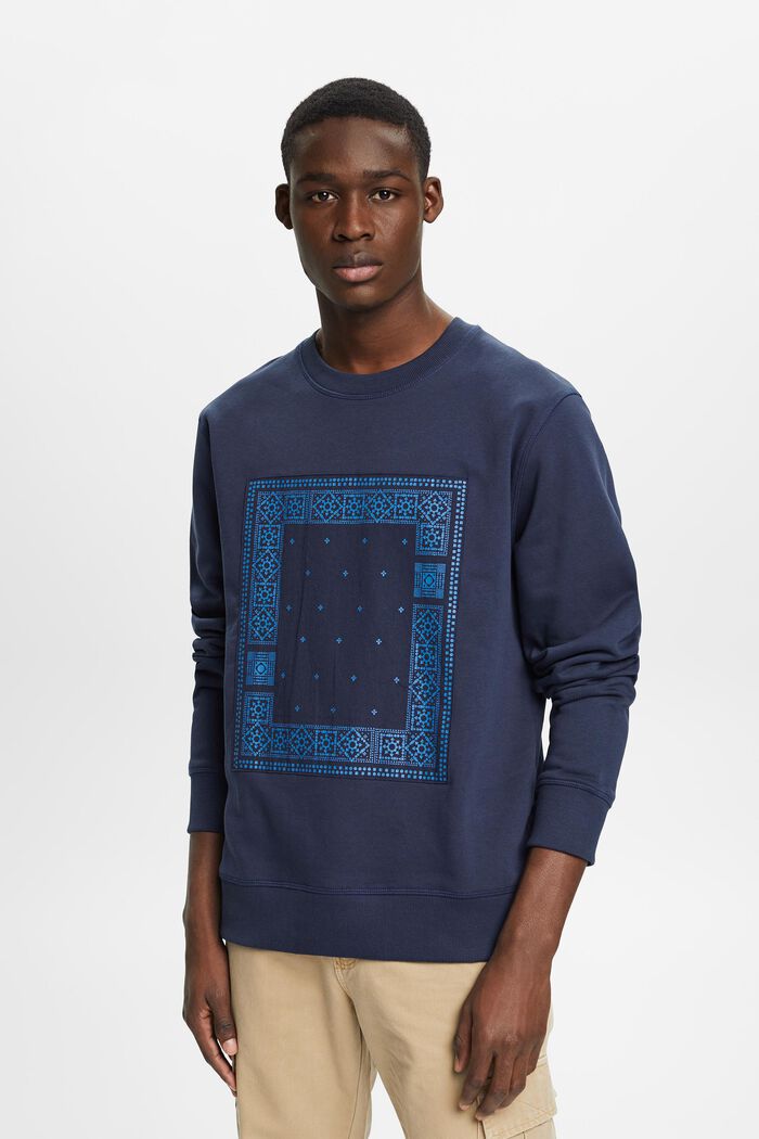 Sweatshirt with front print, NAVY, detail image number 0
