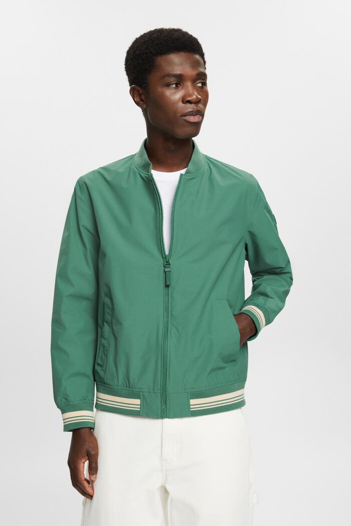 Bomber-style blouson jacket, EMERALD GREEN, detail image number 0