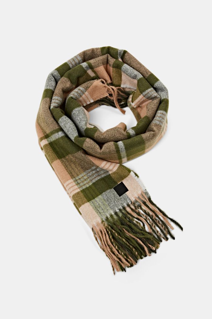 Checked woven scarf