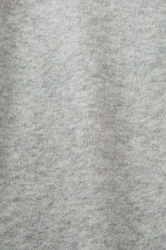 Buttoned V-neck cardigan, wool blend, LIGHT GREY, detail image number 5