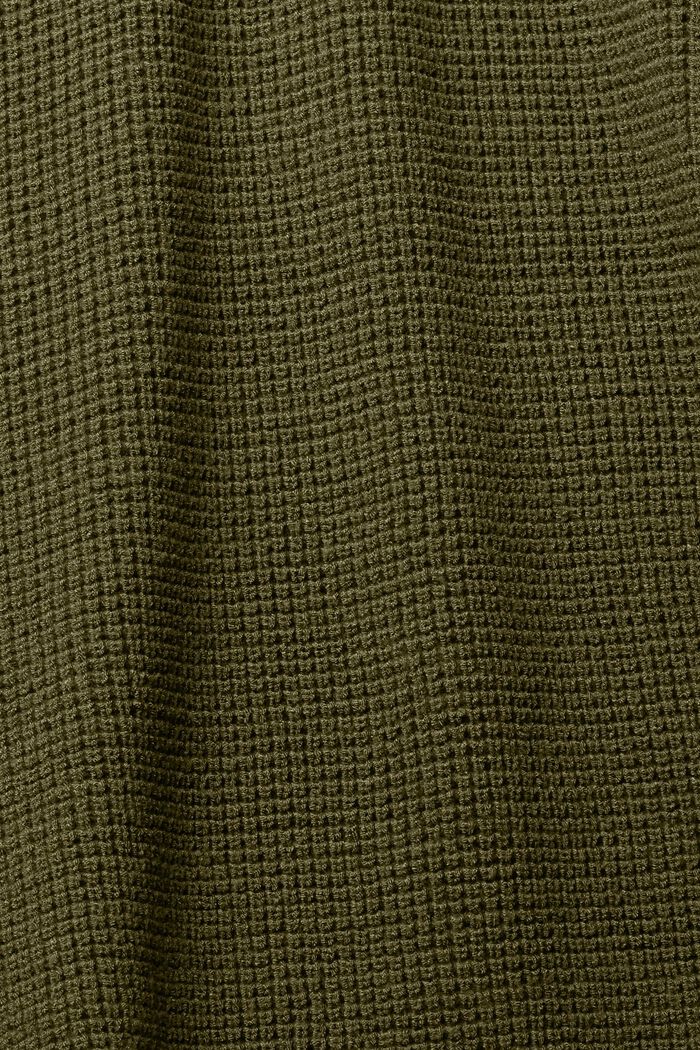 Loose knit V-neck jumper, KHAKI GREEN, detail image number 1