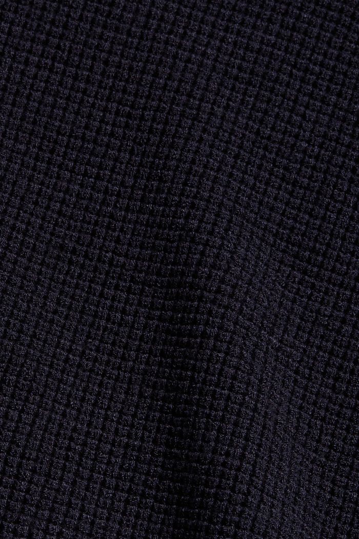 Textured jumper with a V-neckline, NAVY, detail image number 4