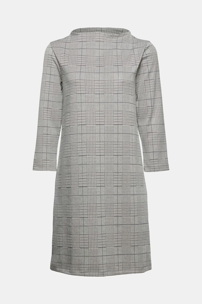 Jersey dress with Prince of Wales check pattern, GREY, detail image number 6