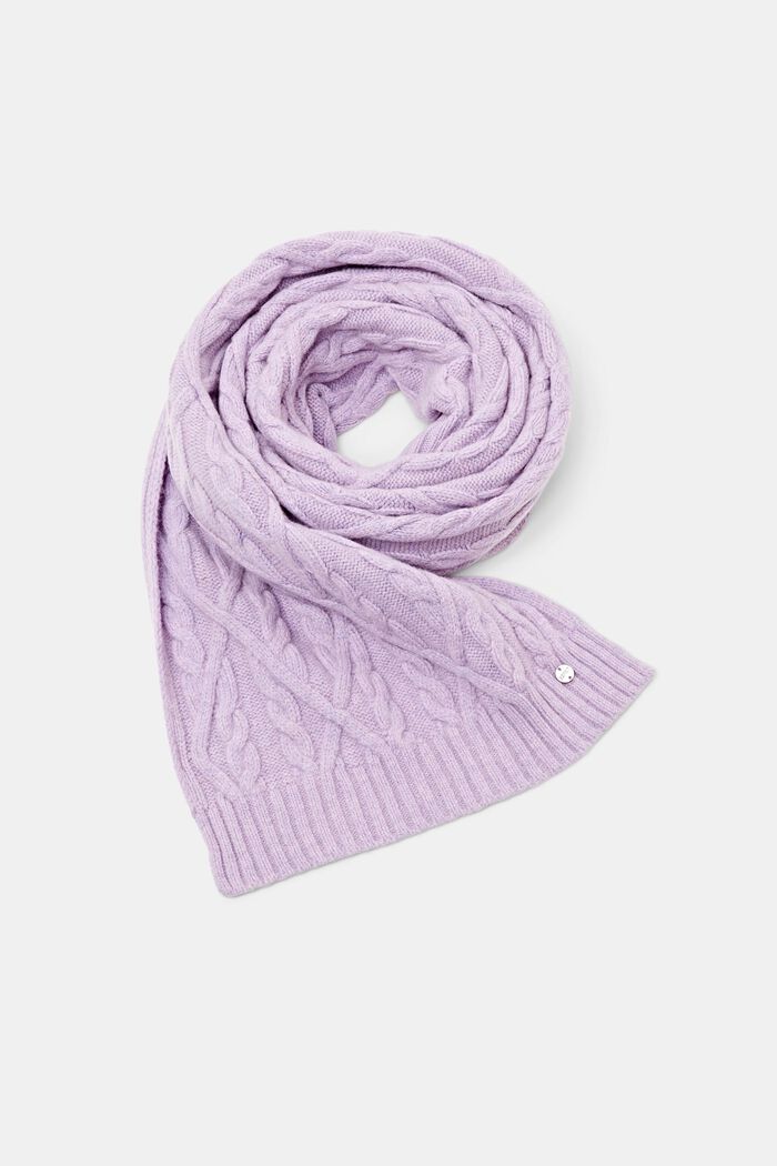 Gift Set Wool Blend Beanie And Scarf, LAVENDER, detail image number 1