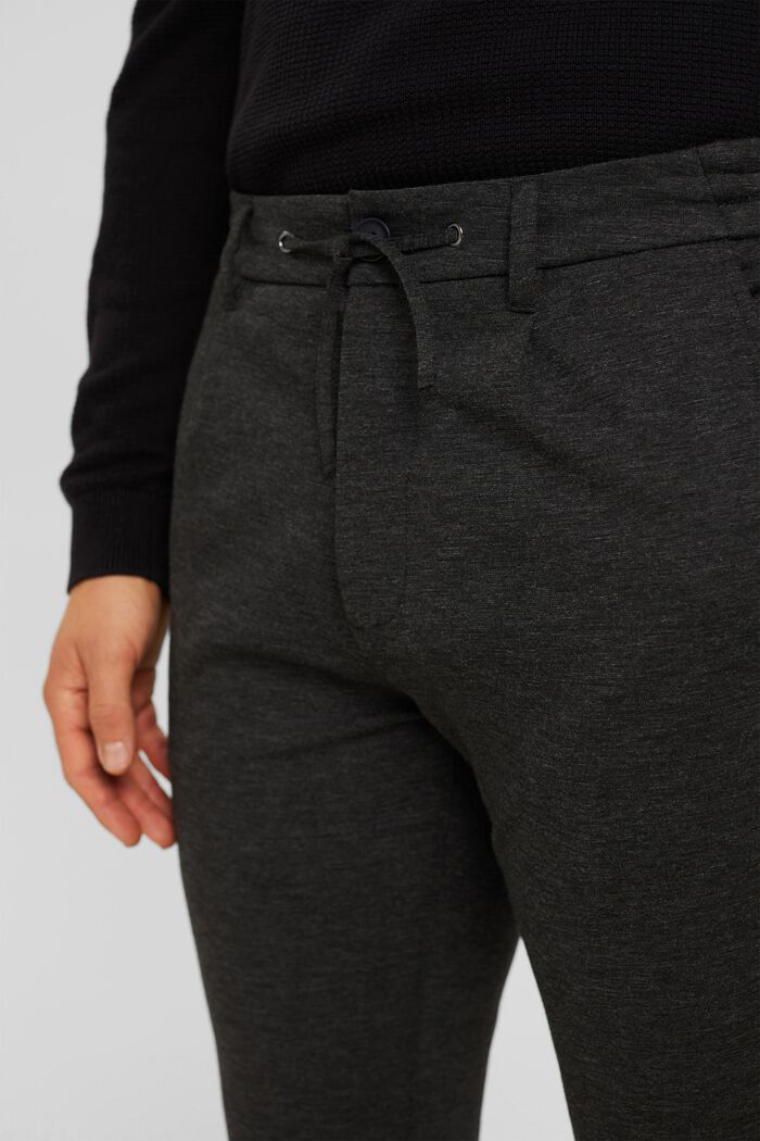 Stretch trousers with an elasticated waistband, ANTHRACITE, detail image number 2