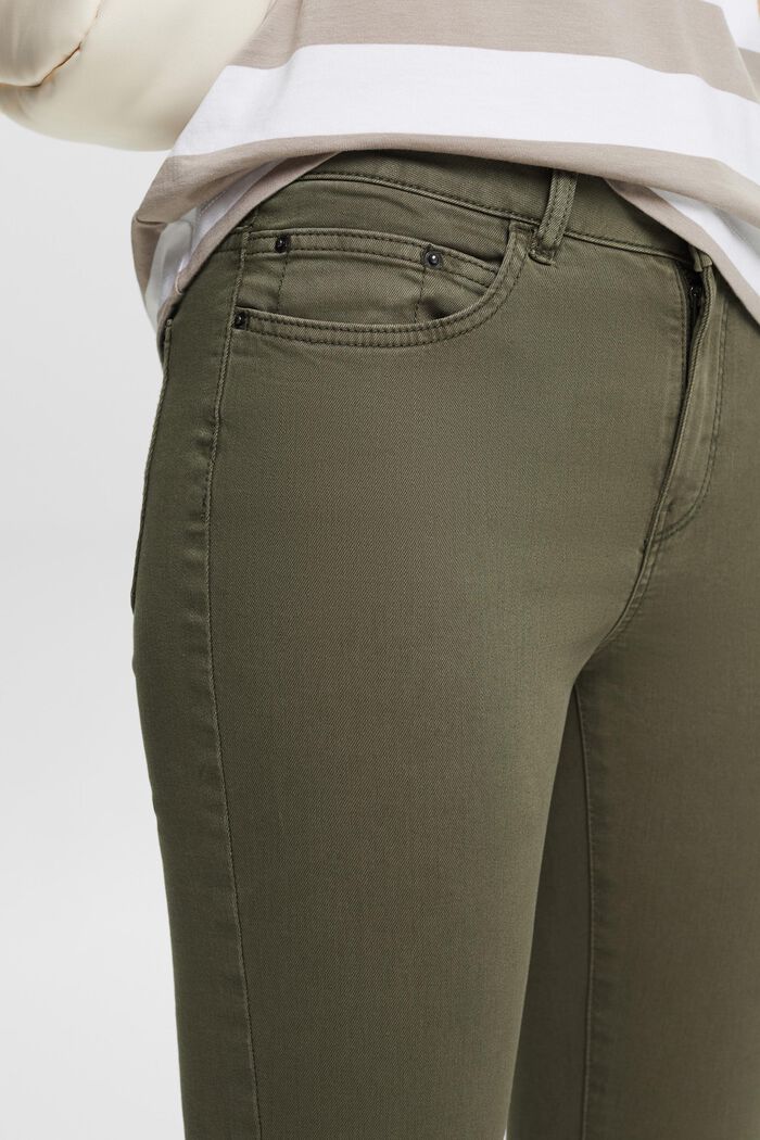 Stretch trousers with organic cotton, DARK KHAKI, detail image number 3