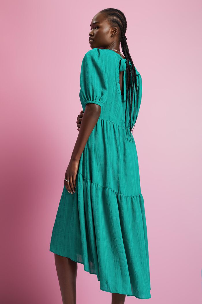 Lightweight midi dress with balloon sleeves, EMERALD GREEN, detail image number 3