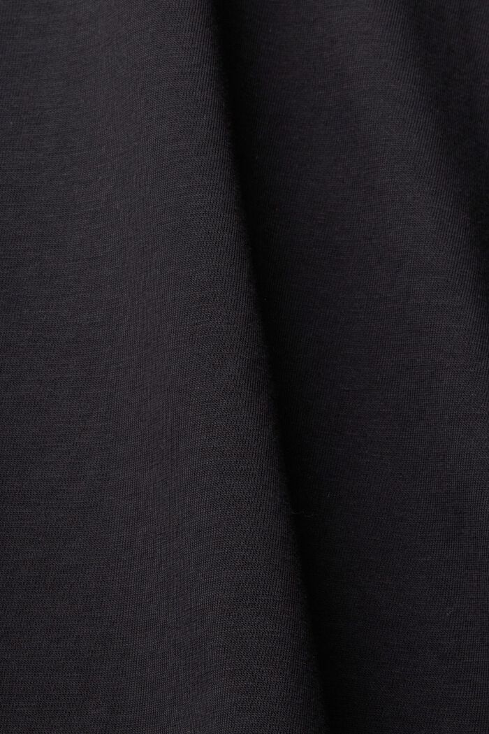 Metallic print long sleeve top, BLACK, detail image number 5
