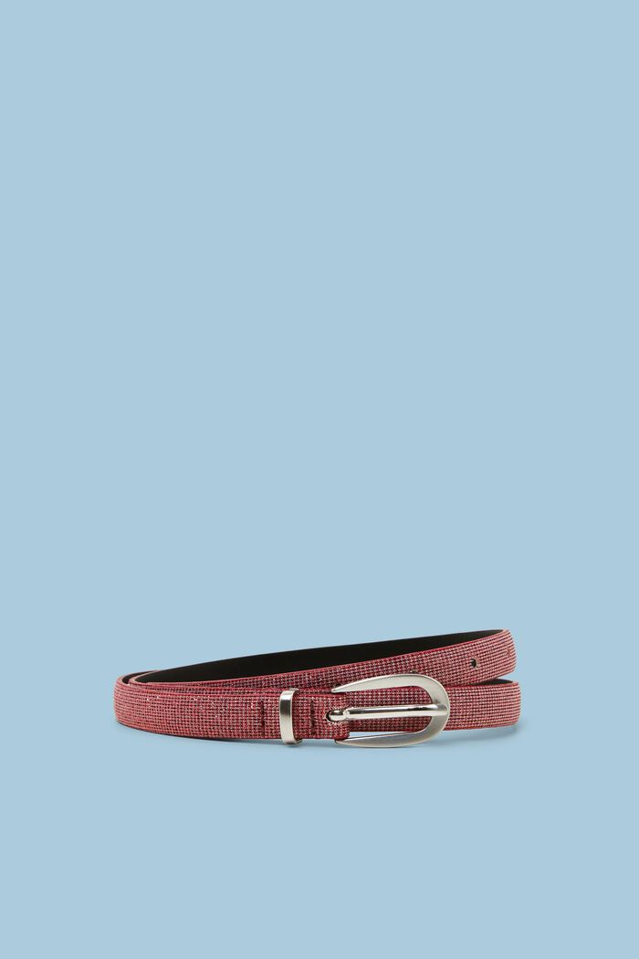 Skinny Glitter Belt, RED, detail image number 0