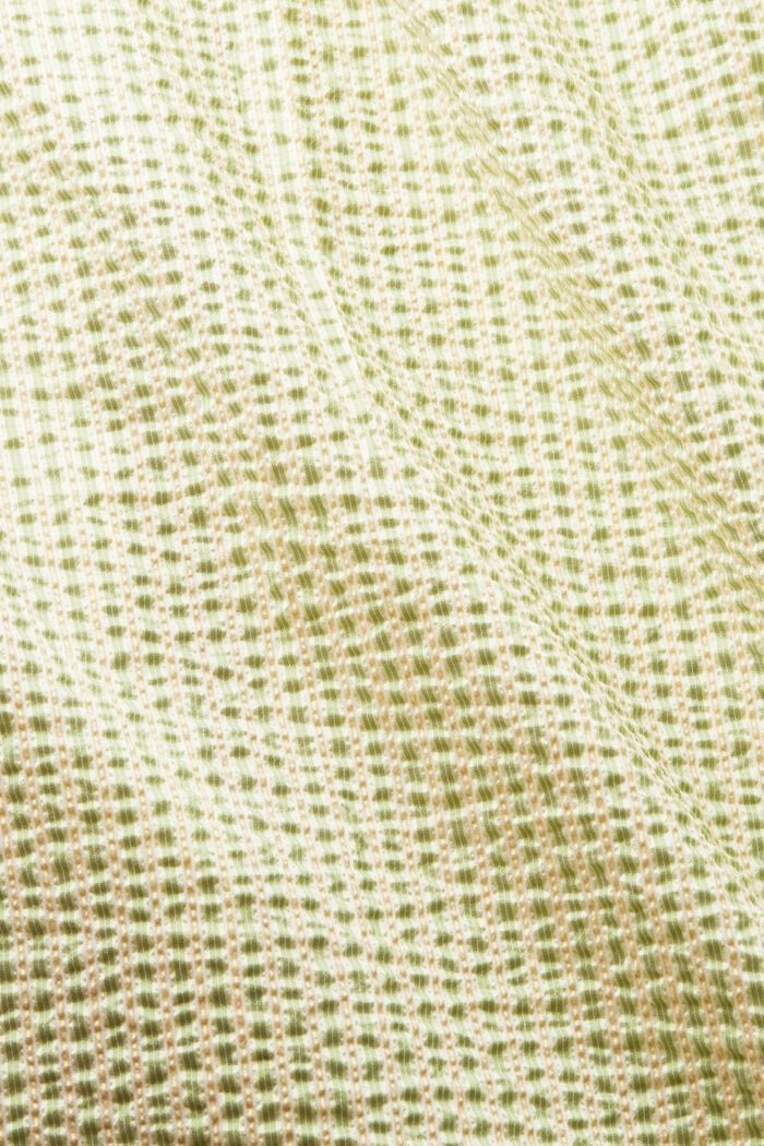 Crinkled Striped Shirt Blouse, LIGHT GREEN, detail image number 5