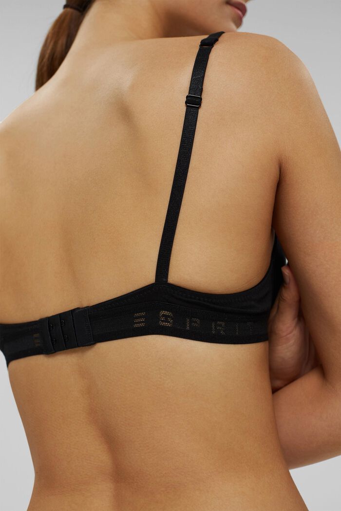 Heavily padded push-up bra with a border, BLACK, detail image number 3