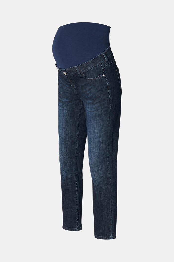 Over-the-bump cropped leg jeans, DARK WASHED, detail image number 1