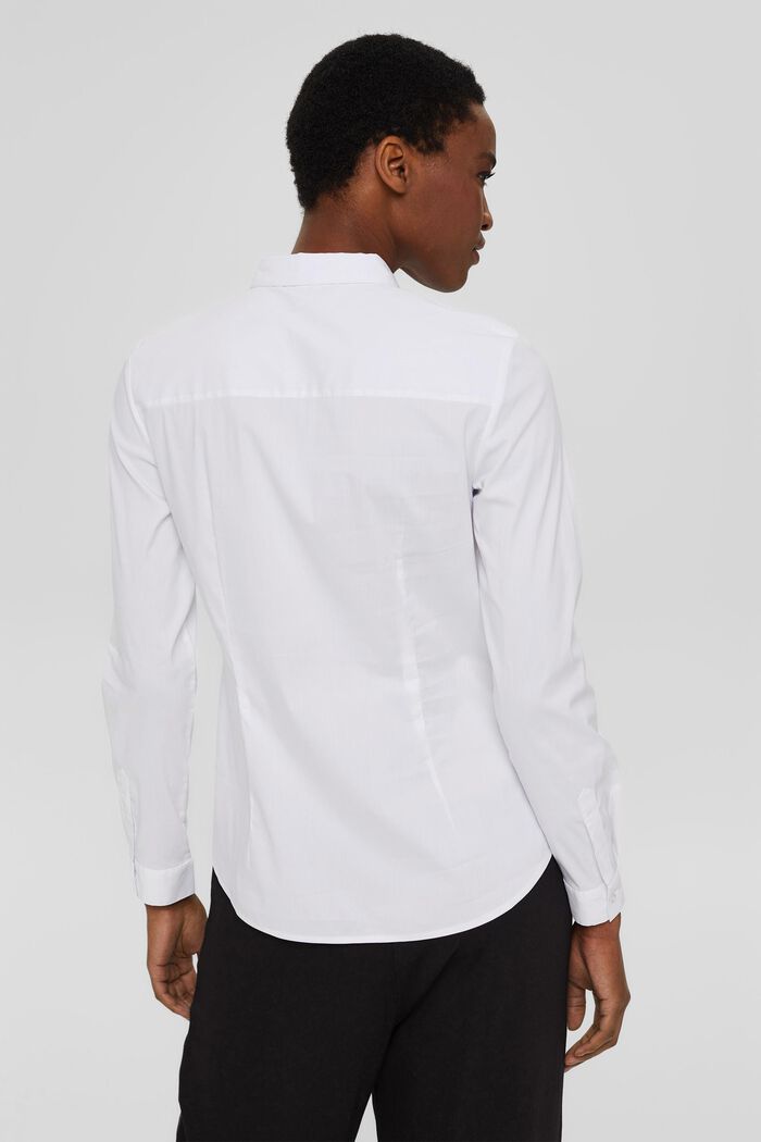 Fitted stretch shirt blouse, WHITE, detail image number 3