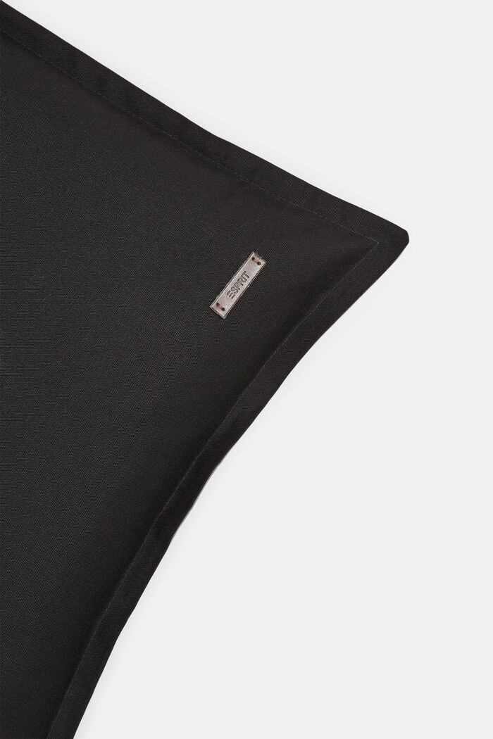 Bi-colour cushion cover made of 100% cotton, BLACK, detail image number 1