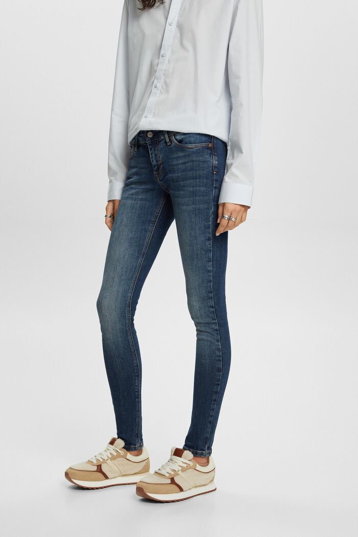 Low-rise skinny jeans, BLUE MEDIUM WASHED, detail image number 0