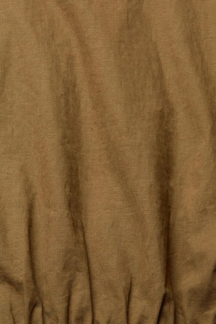 Made of blended linen: blouse, BROWN, detail image number 5