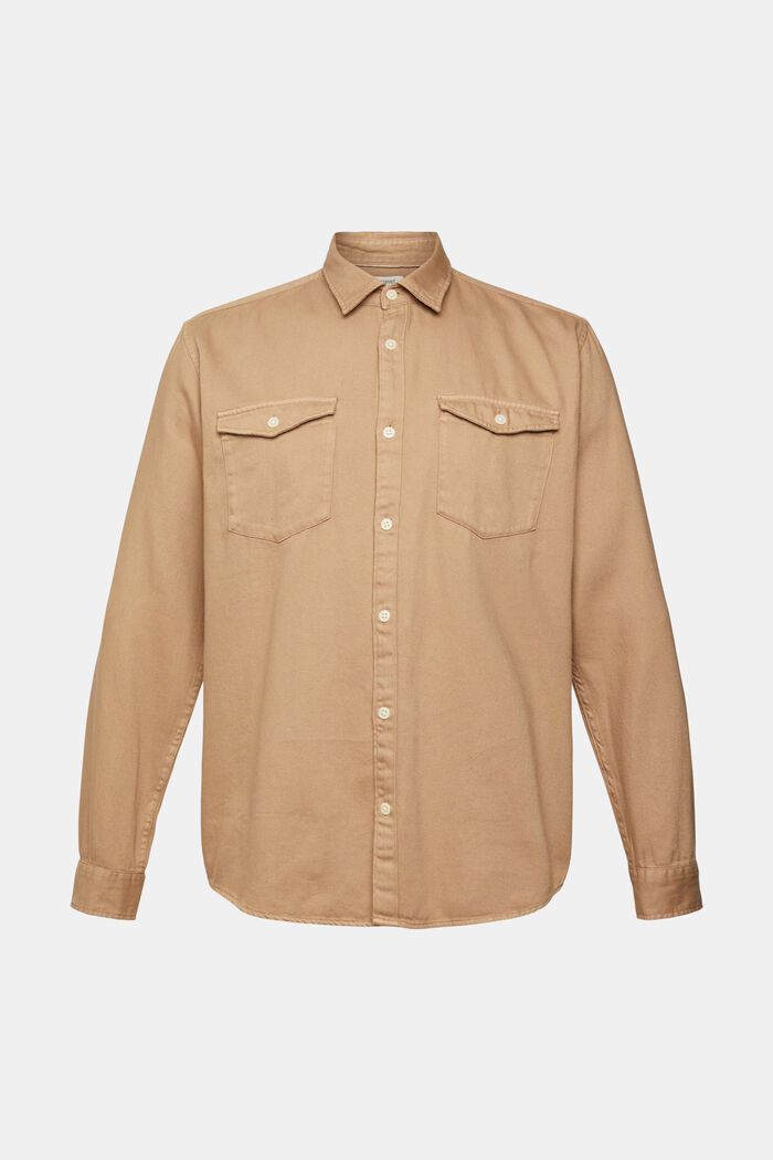 Chest pocket shirt, BEIGE, overview