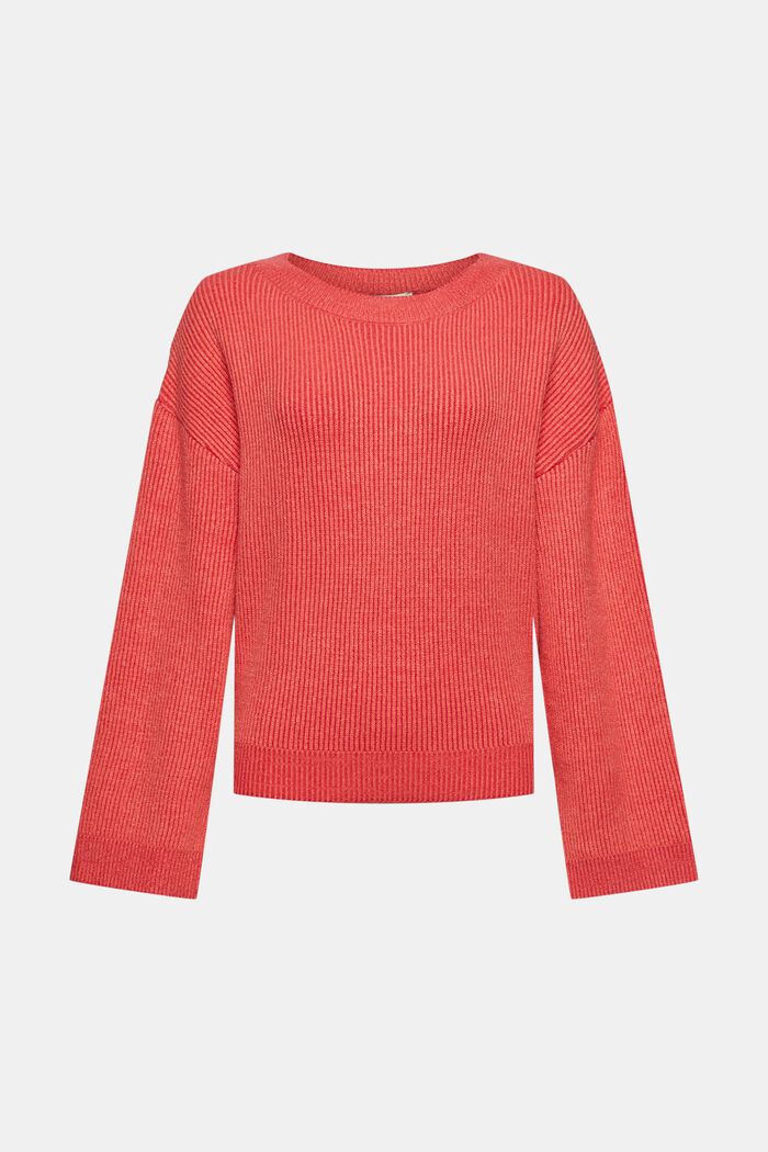 Ribbed knit jumper, LENZING™ ECOVERO™, RED, overview