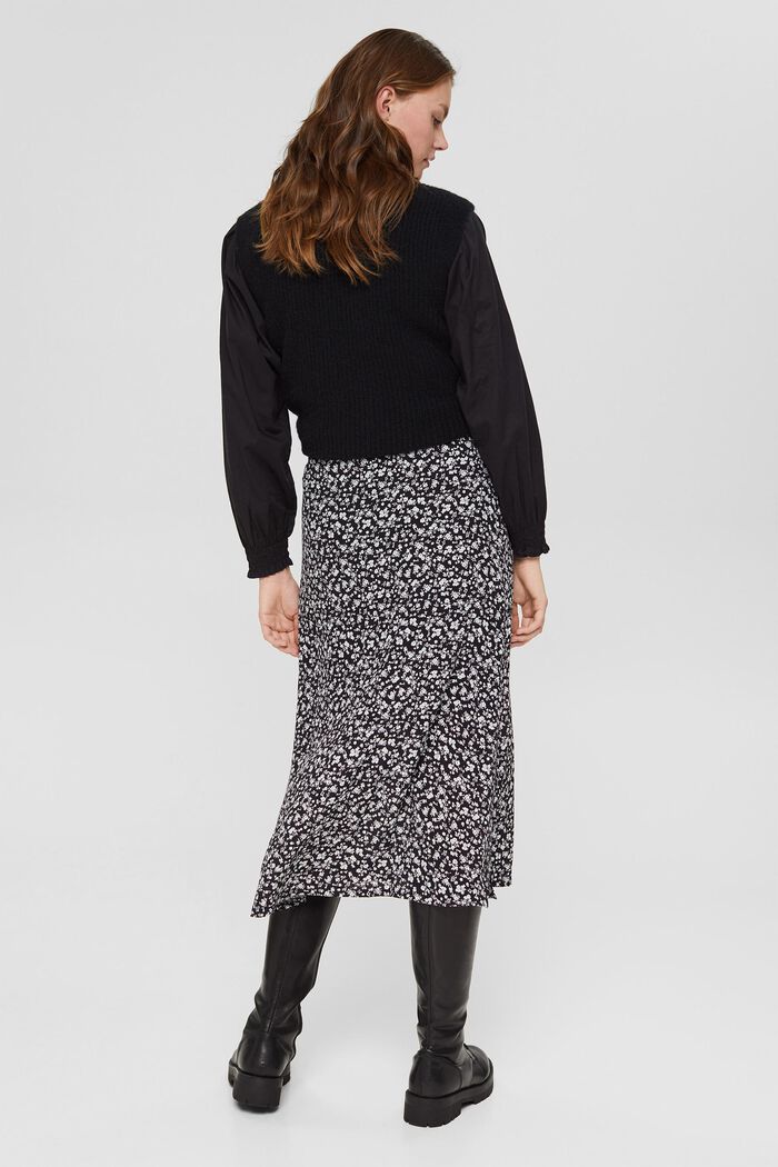 Patterned midi skirt, LENZING™ ECOVERO™, BLACK, detail image number 3