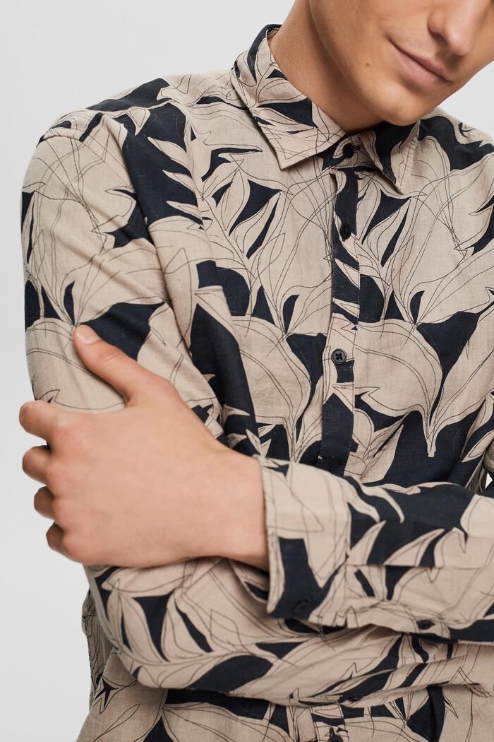Patterned shirt made of 100% linen