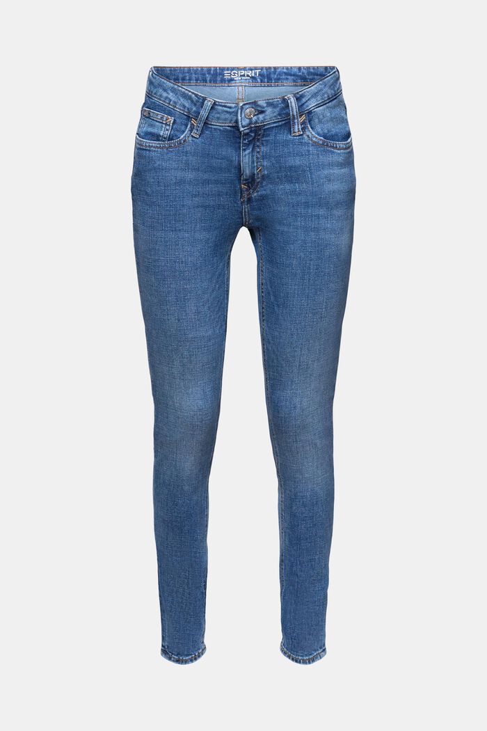Recycled: mid-rise skinny fit stretch jeans, BLUE MEDIUM WASHED, detail image number 6