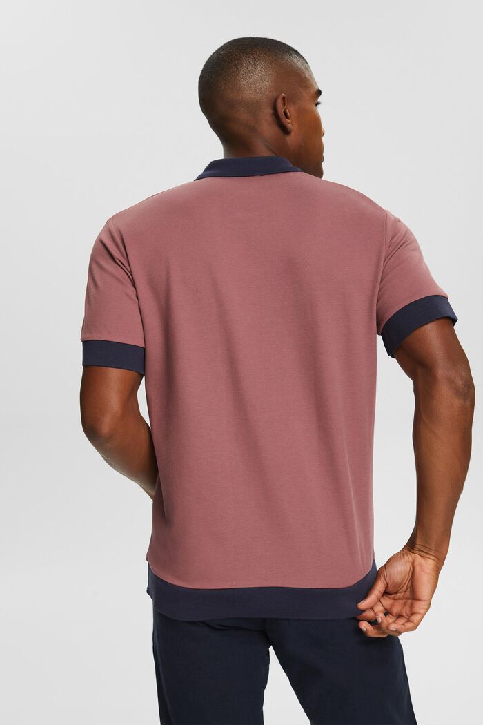 Piqué polo shirt in cotton, DARK OLD PINK, detail image number 3