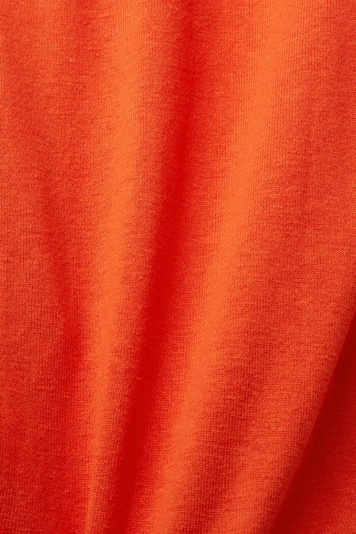 Light knit cardigan with linen, ORANGE RED, detail image number 5