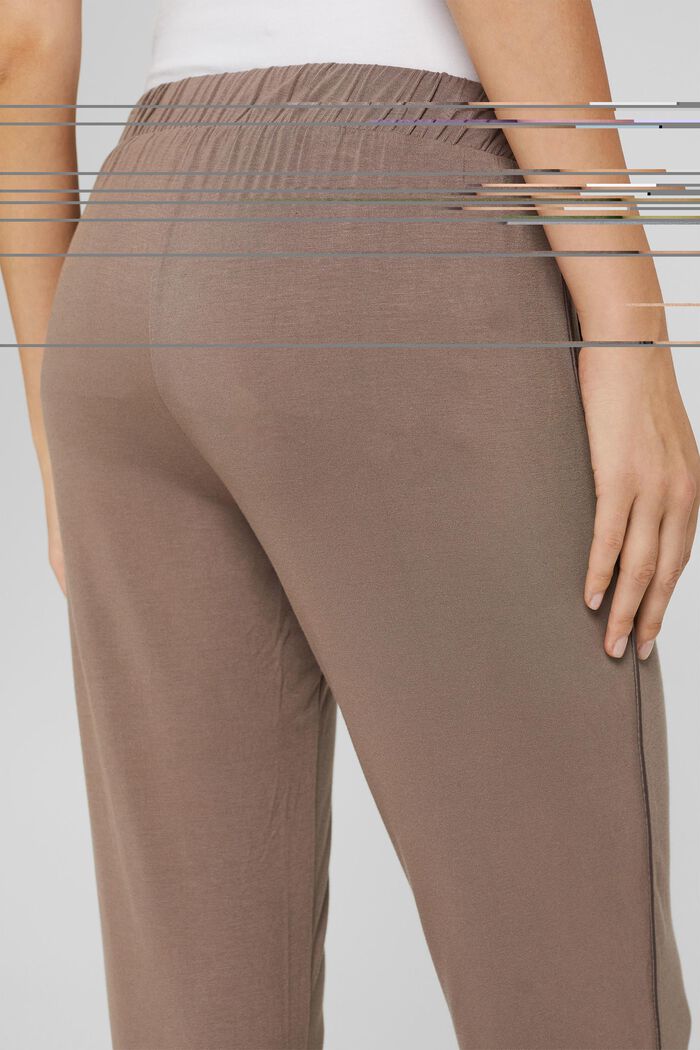 Pyjama bottoms with satin, LENZING™ ECOVERO™, TAUPE, detail image number 2
