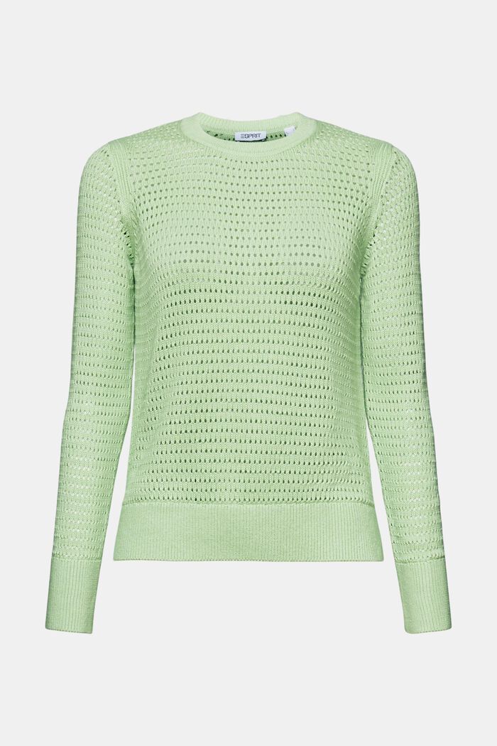 Mesh Sweater, LIGHT GREEN, detail image number 6