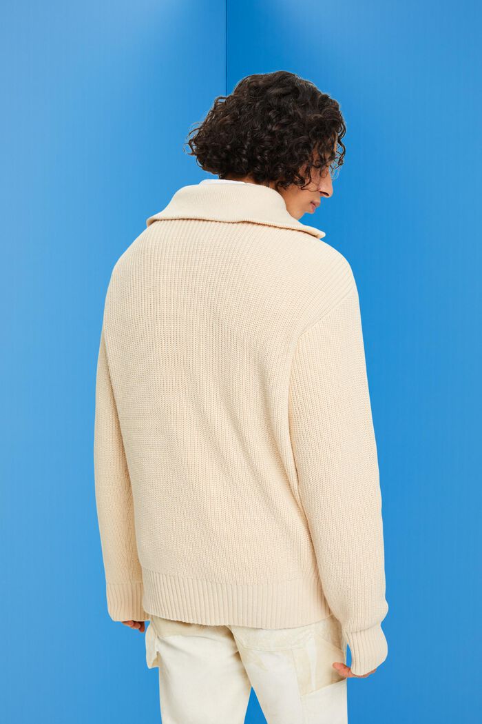 Half-zip knitted jumper, LIGHT TAUPE, detail image number 3