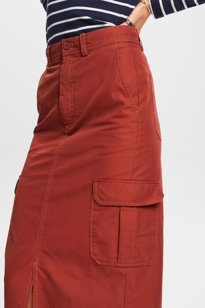Cargo midi skirt, RUST BROWN, detail image number 2
