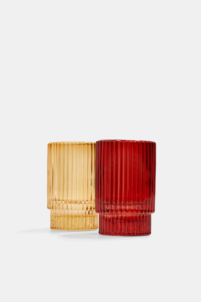 Set of two coloured candle jars, RED, overview