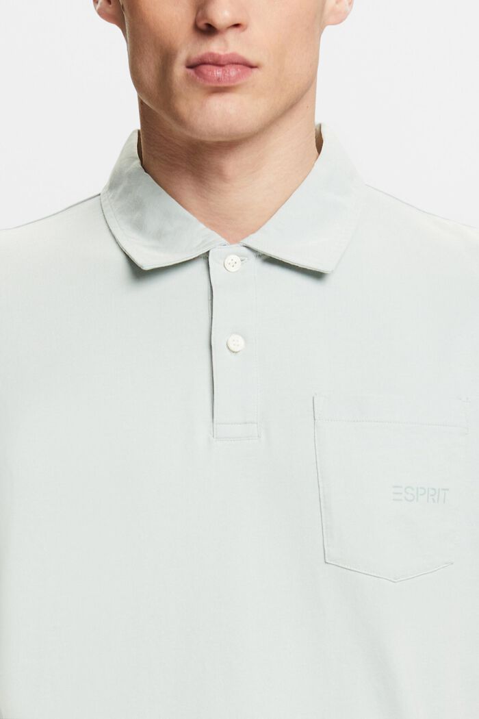 Logo Cotton Polo Shirt, LIGHT BLUE, detail image number 3