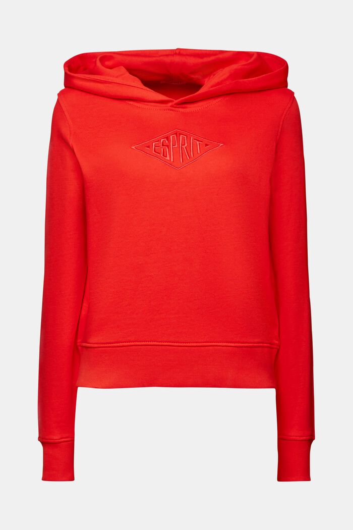 Embroidered Logo Hoodie, RED, detail image number 7