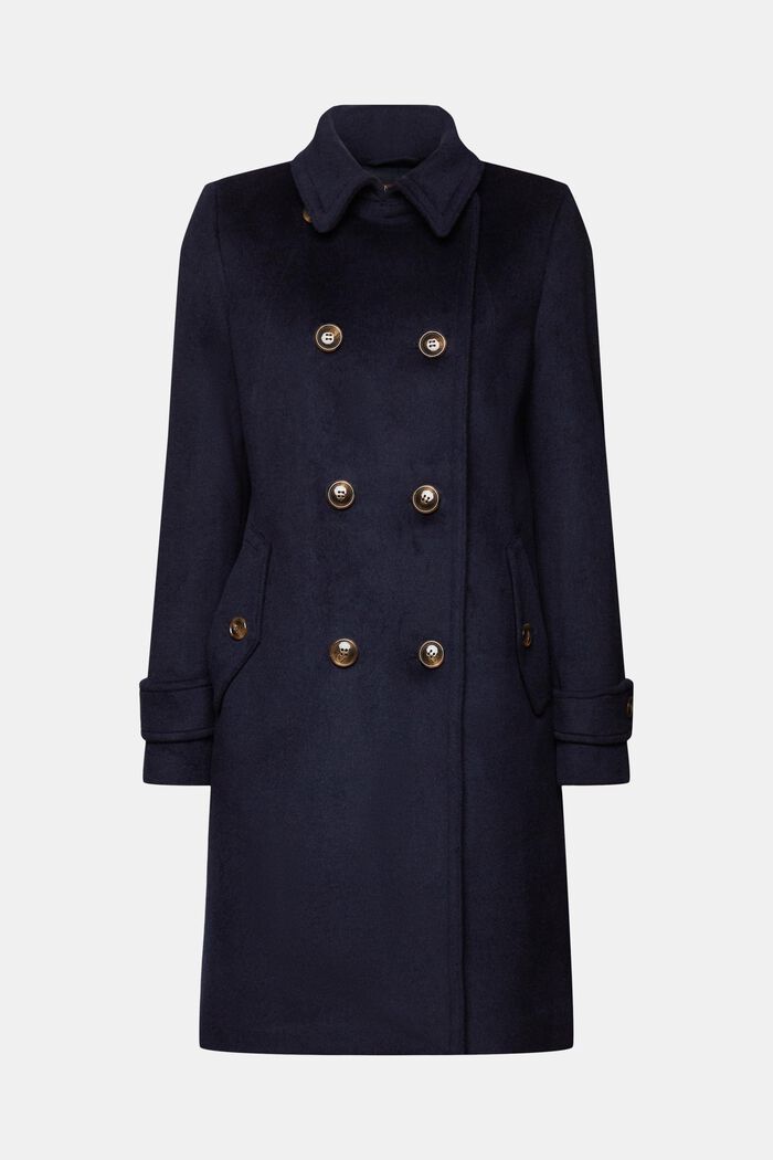 Recycled: wool blend coat, NAVY, detail image number 7