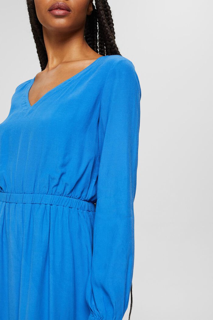 Fitted V-neck dress, BLUE, detail image number 3