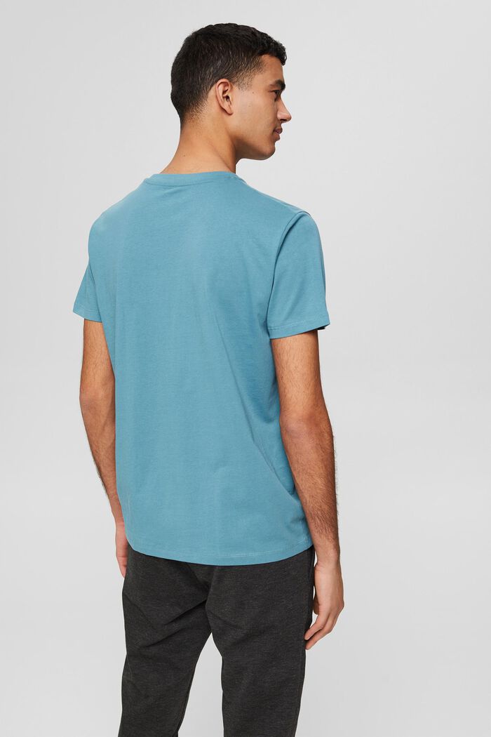 Jersey T-shirt with a print, 100% organic cotton, TURQUOISE, detail image number 3