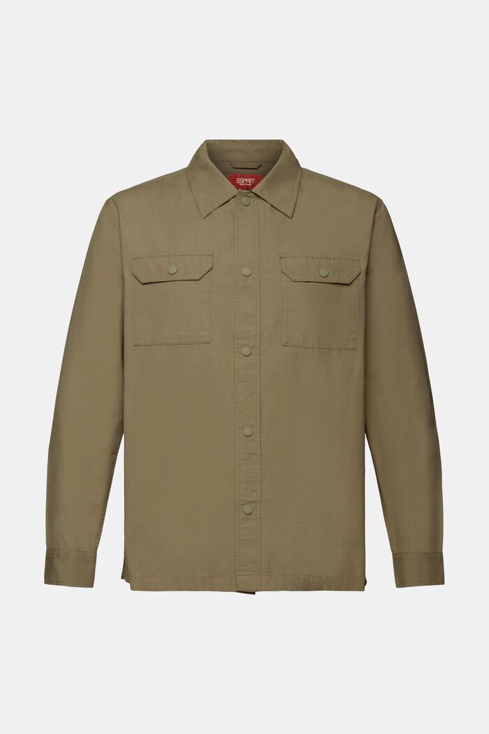 Utility shirt, cotton blend, KHAKI GREEN, detail image number 6