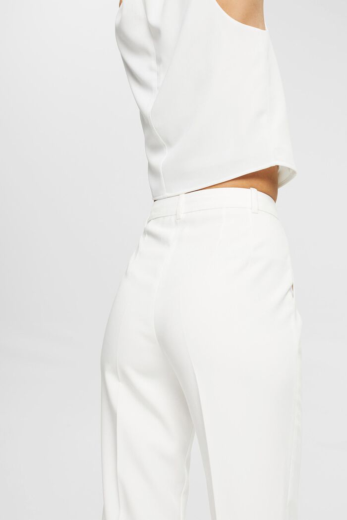 Trousers with pressed pleats, OFF WHITE, detail image number 5