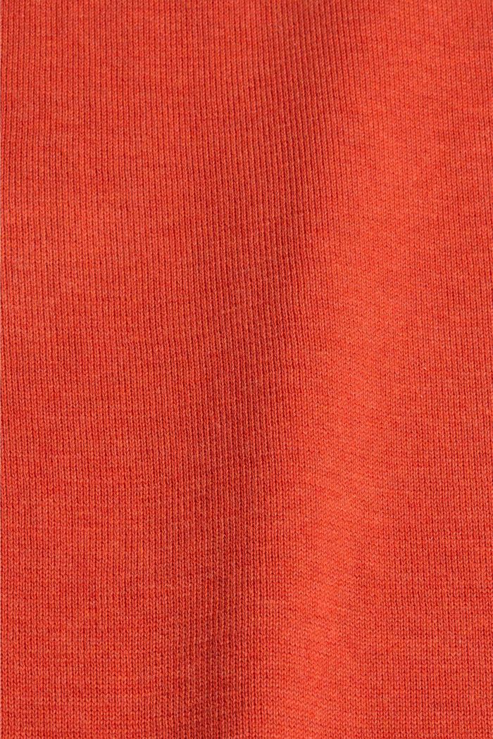 Crewneck jumper in pima cotton, ORANGE, detail image number 4