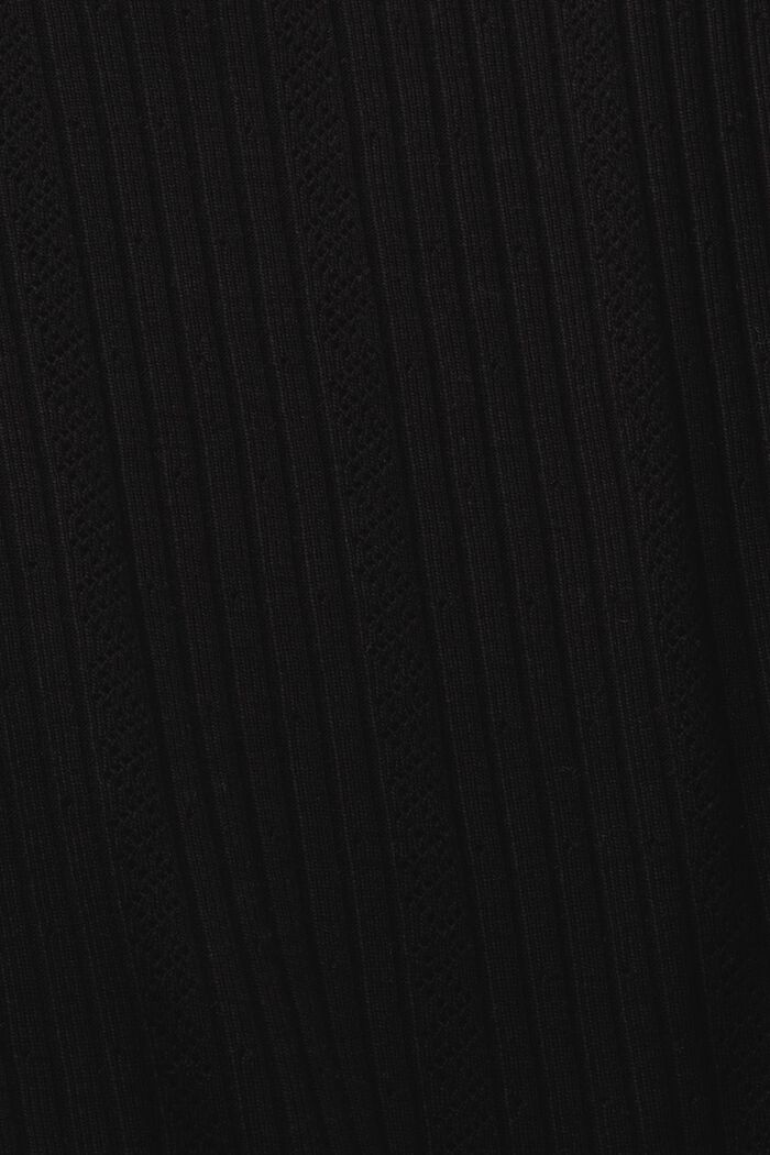 Ribbed Cotton-Blend Shirt, BLACK, detail image number 5